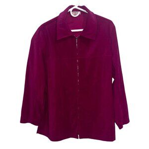Notations Woman Fuchsia Zip-Up Jacket Size XL Cotton Blend